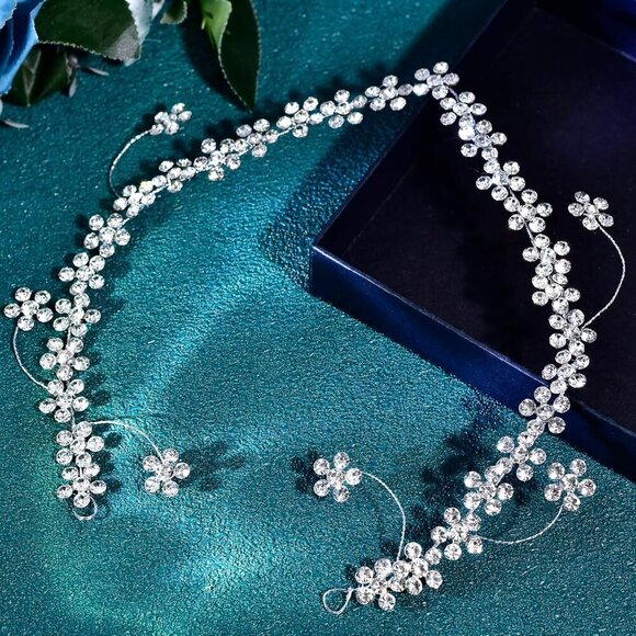 Rhinestone Hairband Bridal Wedding Crystal Flower Hair Accessories for Women main image 5